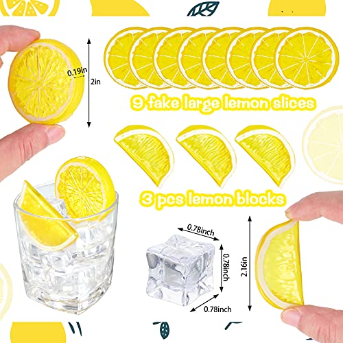 Tranches de citron artificielles double face avec blocs de glace réutilisables