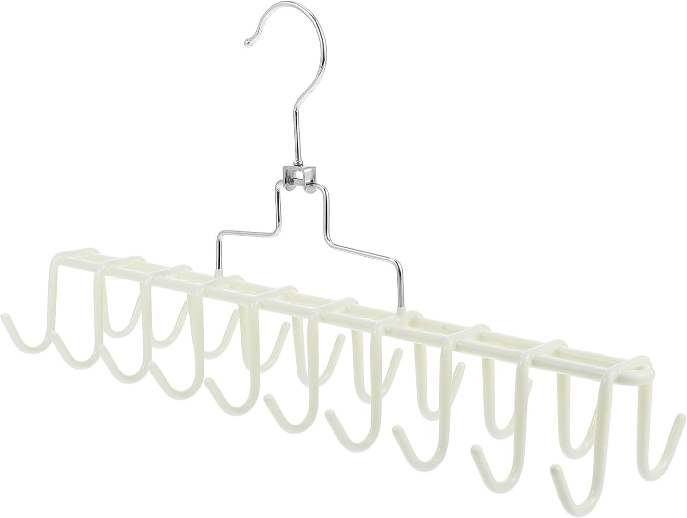 Non-Slip Multi-Functional Belt Rack with Hooks, Space-Saving Closet Organizer for Ties, Scarves, and Accessories, Black Anti-Slip Clothing Hanger for Bedroom and Bathroom Storage