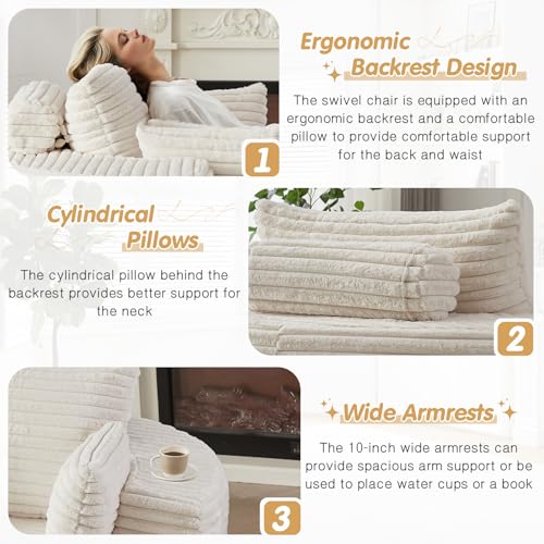 Sillón Plegable Peluche Beige miniatura 5