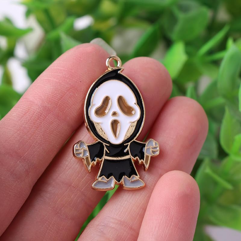Ximimark 15 pcs Halloween Horror Funny Grim Reaper Character Enamel Pendant, Diy Jewelry Accessories image 5