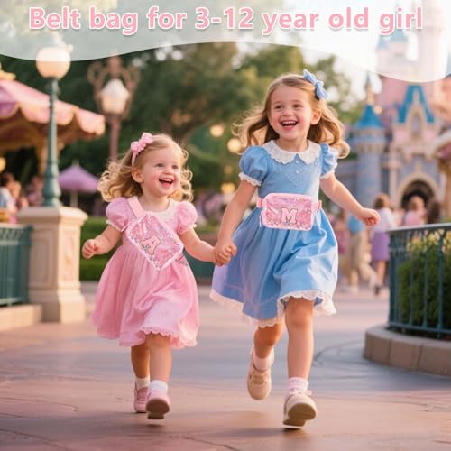 Image of Initial Fanny Pack for Girls - Belt Bag for Teens Kid Teen Girl Kid Birthday Gift Pink N