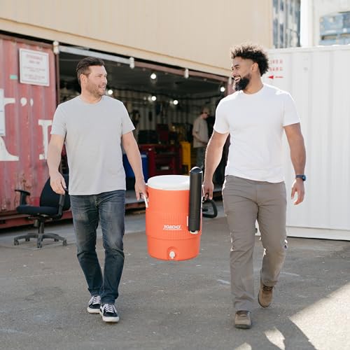 Igloo 10 Gallon Portable Sports Cooler Water Beverage Dispenser with Flat Seat Lid, Insulated Beverage Dispenser, Orange/White - image 6