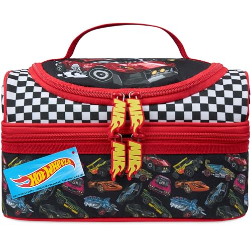 Get Trend Hot Wheels Bolsa Termica Porta Alimentos Infantil Bolso con Compartimento Comida Aperitivo para Escuela y Picnic (Multi Hot Wheels)