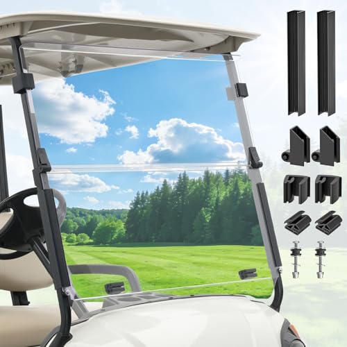 Panglong Golf Cart Foldable Windshield for Yamaha G29 Model-Shatterproof Dustproof and Windproof Golf Cart Clear Windshield Suitable for 2007-2016 Yamaha Drive/G29 Model