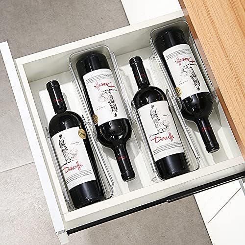 6 Pack Plastic Wine Bottle Storage, Acrylic Wine Rack Refrigerator, Clear Wine Bottle Organizer Holder for Kitchen,Countertop Organization - Image 6