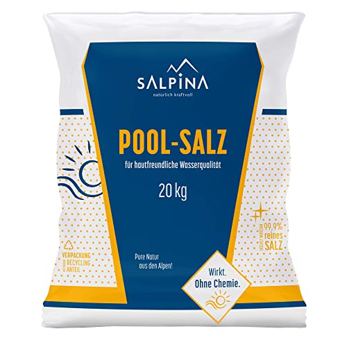 1 x SALPINA Poolsalz 20kg ohne Trennmittel im Sack für Salzwasser-Pool & Schwimmbad I hochreines Siedesalz (99,9% NaCl) I schnell löslich, geeignet für alle Salz-Elektrolyseanalgen/Chlorinatoren