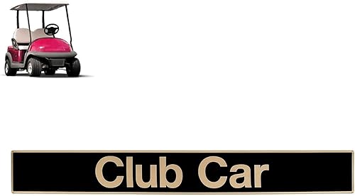 Drive-up Placa de identificación para Club Car Precedent, calcomanía de oro negro para carrito de golf 15.74 x 2.24 pulgadas emblema