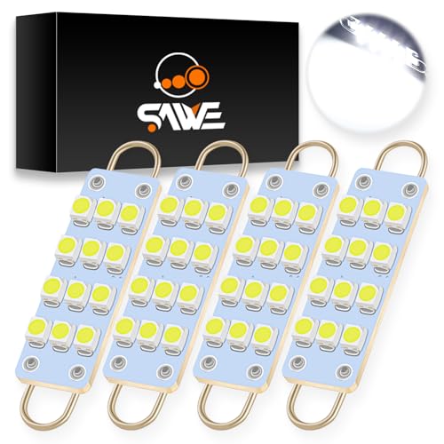 44mm lámparas LED Festoon 12-SMD 3528 para auto pack 4 miniatura 1