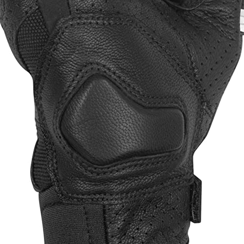 Image of Rynox Air GT Gloves - CE Certified Cuff Length Motorcycle Riding Leather Gloves | Impact Protection |Abrasion Resistance - Black White, Small