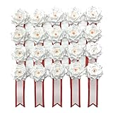 [箱売り] 式典リボン記章 胸章 小リボンバラ タレ付き 20個セット 白色