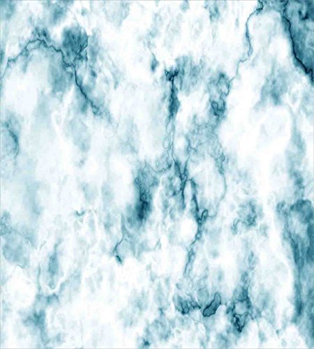 Ambesonne Nature Duvet Cover Set, Fluffy Cloud Skyline Like Marble Motif Grunge And Retro Features Art Print, Decorative 3 Piece Bedding Set With 2 Pillow Shams, Queen Size, White Turquoise #TOP1