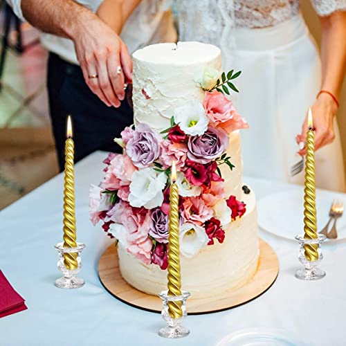 Letine Candlestick Holders Set Of 12-2.5" H Taper Candle Holders Bulk - Clear Glass Candle Holder For Rustic Wedding Centerpieces, Party Supplies #TOP4