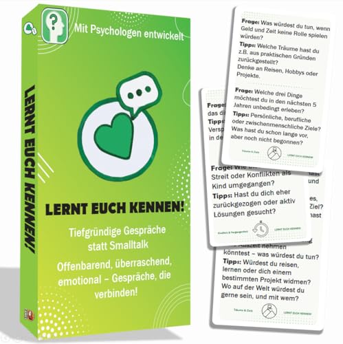 Lernt euch kennen - Tiefgründige Gespräche statt SmallTalk | Paarspiel und Beziehungsspiel für Paare, Freunde & Familie | 64 Fragen mit Tipps als Gesprächsstarter | Kartenspiel | Kommunikationsspiel