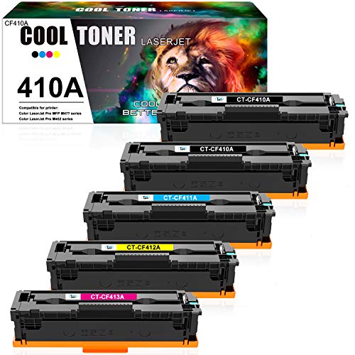 Cool Toner Compatible Toner Cartridge Replacement for HP 410A 410X Toner for HP Color Laserjet Pro MFP M477fnw M477fdw M477fdn M477 Pro M452dn M452nw M452dw M452 Printer Toner (K/K/C/M/Y, 5 Packs)
