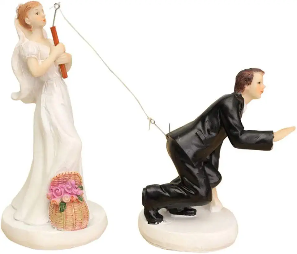 Cake On Fishing Bride Catching Groom Funny Wedding...