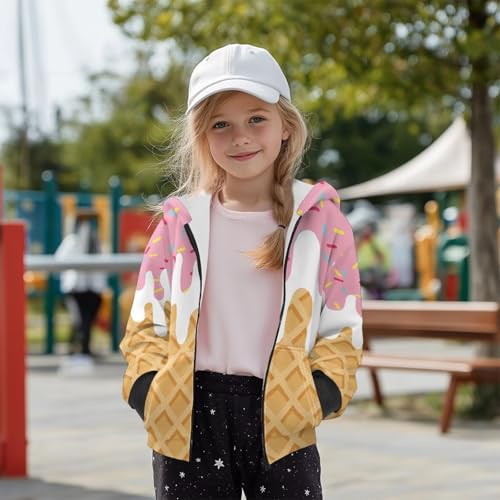 Kid Zip Up Hoodies Sweatshirt with Pockets Kids Full Zipper Hooded Casual Fleece Outerwear Printed3