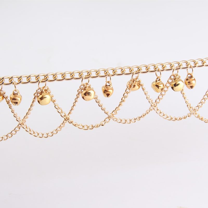 Image of Jingling Bell Beaded Tassel Anklet Bracelet for Women Boho Silver Bells Sounds Bead Pendant Adjustable Layered Indian Jingle Gypsy Vintage Ankle Barefoot Sandals Feet Foot Chain Bohemia Summer Beach