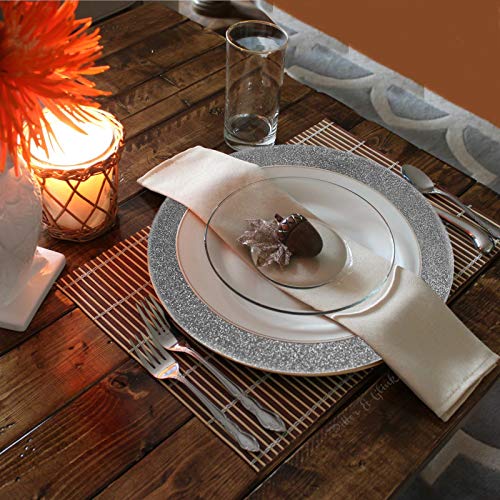 Platos cargadores redondos plata con brillo 13 pulg x6 miniatura 5