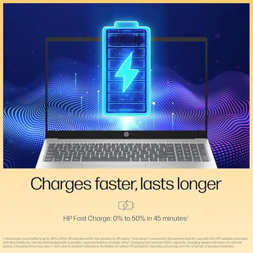 Image of HP 15, AMD Ryzen 7 5825U, 16GB DDR4, 512GB SSD, 15.6-inch(39.6cm) Anti-Glare, FHD, Radeon Graphics, Backlit KB, 1080p HD cam (Win11, M365 Basic(1yr)*,Office Home24, Silver, 1.69kg) fc0533AU