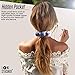 LokiStashed 3-Pack Velvet Hair Tie Scrunchies for Girls & Women, The Original Hidden Pocket Scrunchie with Zipper Pocket Storage, Accessories, Small Items, Keys, Money - Navy, Tan, Black Color