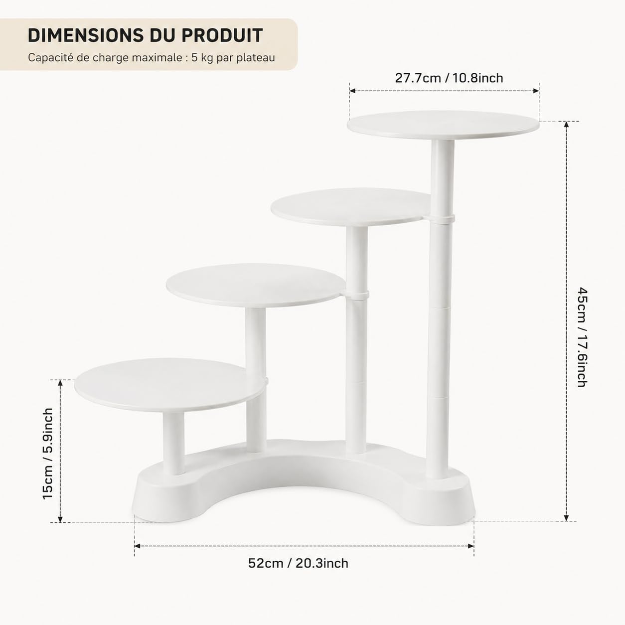 Soporte para tartas de plástico, 4 niveles, soporte modular