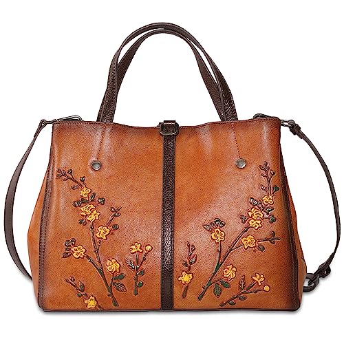 SHARPAD Vintage Embossed Leather Satchel