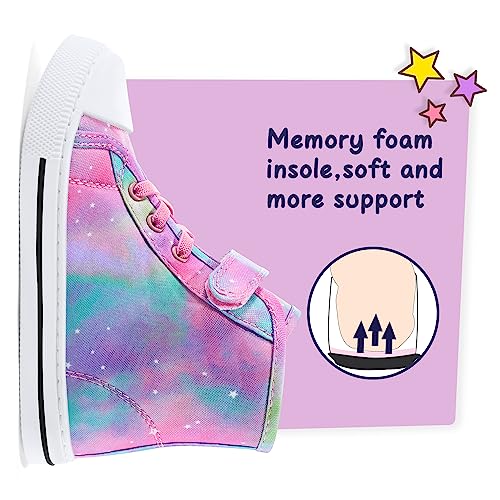 k komforme toddler sneakers girls canvas high top walking shoes with hook and loops