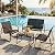Gizoon 4 Piece Patio Furniture Set, Outdoor Patio Furniture with Loveseat and 2 Single Chairs, Bistro Table and Chairs Set for Backyard, Balcony, Lawn,Black