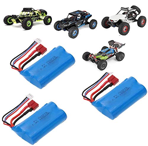 MODELTRONIC Set Tres batería de Li-Ion de 7,4V 1.500mAh T-Dean 1500 para los Coches de WLTOYS 12428 12428-B 12428-C 12404 L212 L969 PXtoys Cover