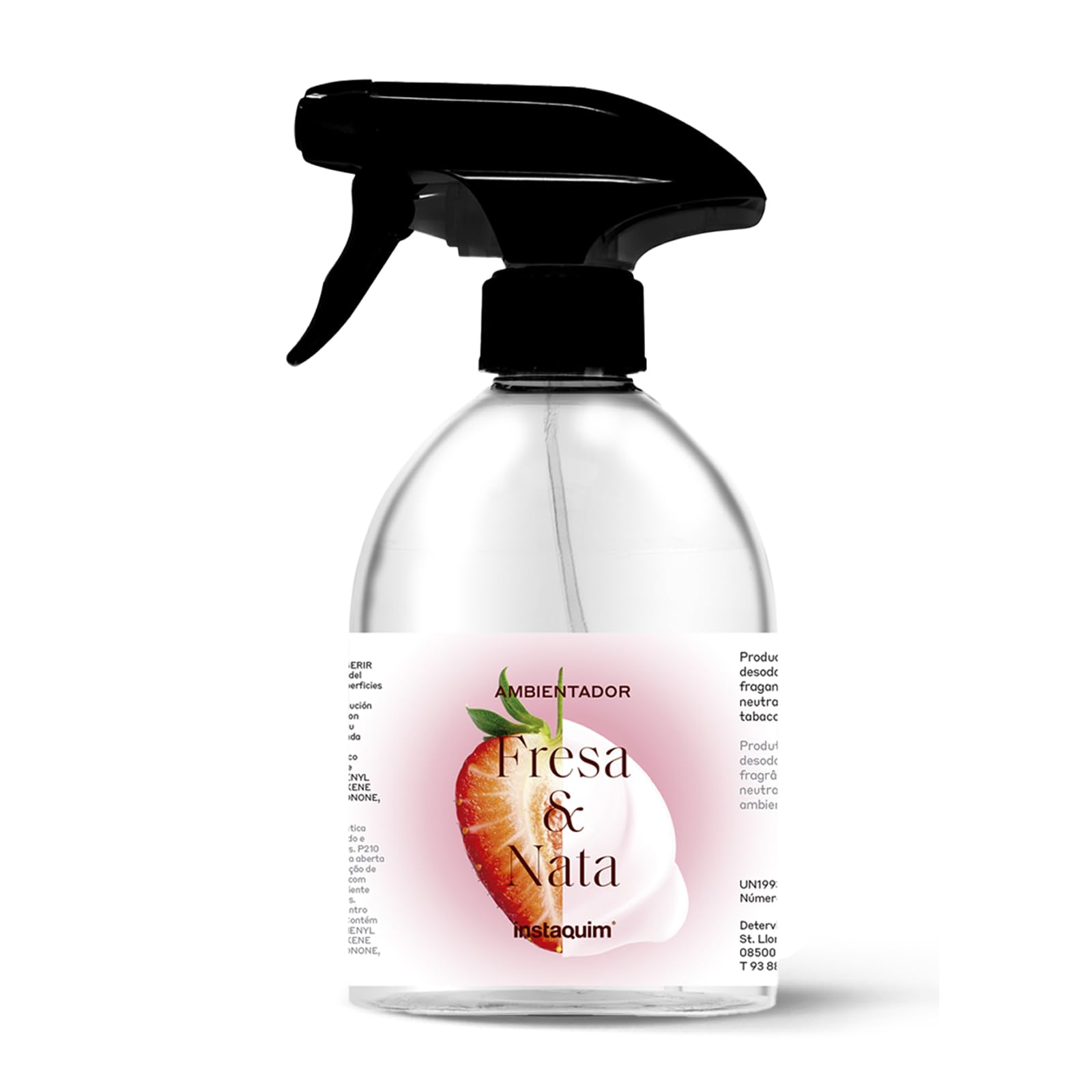 Ambientador de Fresa y Nata 12x500 ml – INSTAQUIM | Aroma de Fresa y Nata Intenso y Duradero para Hogar, Oficinas y Negocios | Neutralizador de Olores | Spray Quitaolor