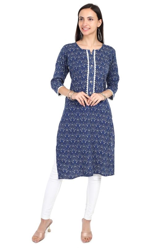 Image of Women's Rayon Kurta - Ethnic Wear Straight Kurti for Daily, Office & Festive Use