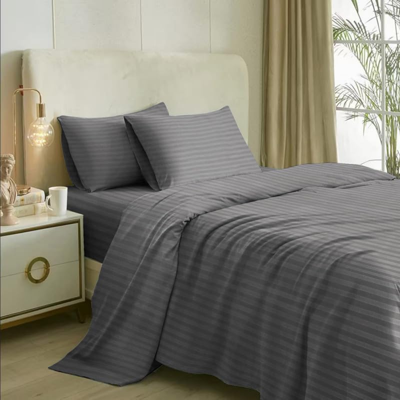 See full amazon price history chart for Naksh Bedsheet King Size Bed Cotton 210 TC Stripes, Grey | 1 King Size Bedsheet Cotton (108 x 108 Inch) and 2 Pillow Covers Naksh Bedsheet King Size Bed Cotton 210 TC Stripes, Grey | 1 King Size Bedsheet Cotton (108 x 108 Inch) and 2 Pillow Covers (B0BKWKZGFF) Amazon Price History, Amazon Price Tracker