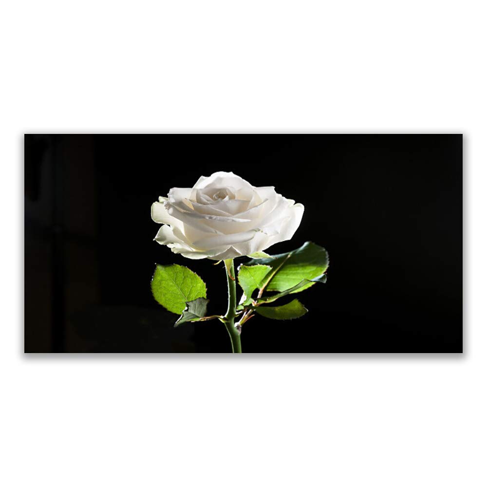 Tableau sur Verre Trempé 140x70 cm Tulup Rose Floral Décoration Murale