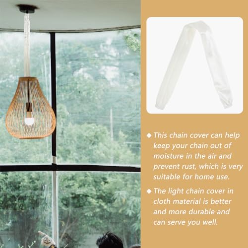 Image of OSALADI Detachable Hanging Light Chain Cloth Lamp Chain Sleeve Ceiling Light Fixtures Cord Wire Concealer Easy Install Feet