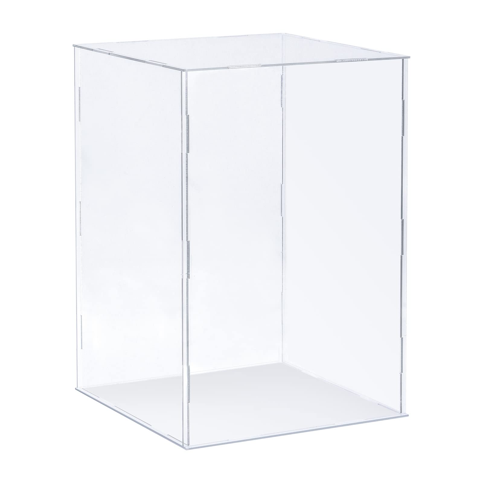 Sourcing Map Boîte de rangement claire, vitrine en acrylique transparente, ensemble de boîte de présentation anti-poussière 25x25x40cm pour objets de collection, loisirs créatifs