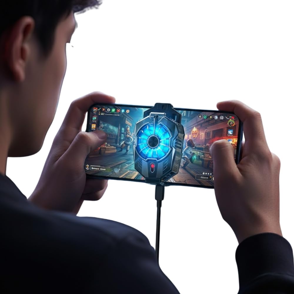 Drumstone (𝐒𝐩𝐞𝐜𝐢𝐚𝐥 𝟏𝟓 𝐘𝐞𝐚𝐫𝐬 𝐖𝐚𝐫𝐫𝐚𝐧𝐭𝐲 Phone Cooler for Gaming – Clip-On Mobile Radiator with Dual Cooling Speeds, Portable Heat Dissipation Fan, Universal for iPhone & Android-image-32