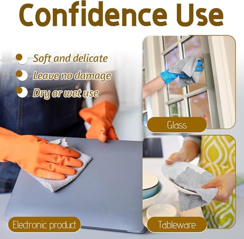 Image of UCRAVO 2 Roll kitchen cleaning clothes 100 Sheets, 20000 Times Washable - Tearable Highly Absorbent and Streak Free Multi -Purpose Wash Cloth for Kitchen | For Daily Use 10X Cheaper Than Paper Grey