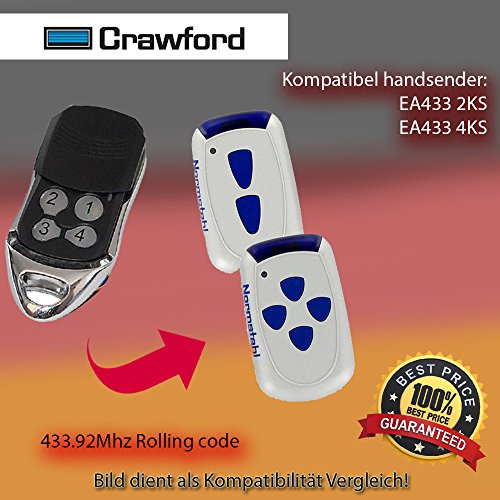Hand-Held Transmitter Garage Door 433.92 MHZ Crawford RCU 433/2x Radio Transmitters