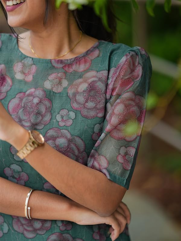 Image of Sun Fashion And Lifestyle Women's Chanderi Stitched Printed Kurti