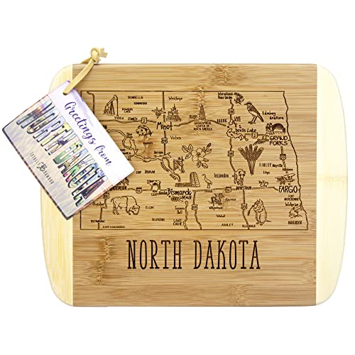 Image of Totally Bamboo A Slice of Life North Dakota Engraved Map Cutting Board