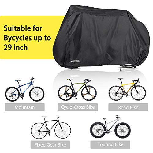 Audew Bike Cover Outdoor Waterproof Bicycle Cover with Lock Holes Windproof Dustproof UV Resistant for Mountain Bike Road Bike - Thumbnail 4