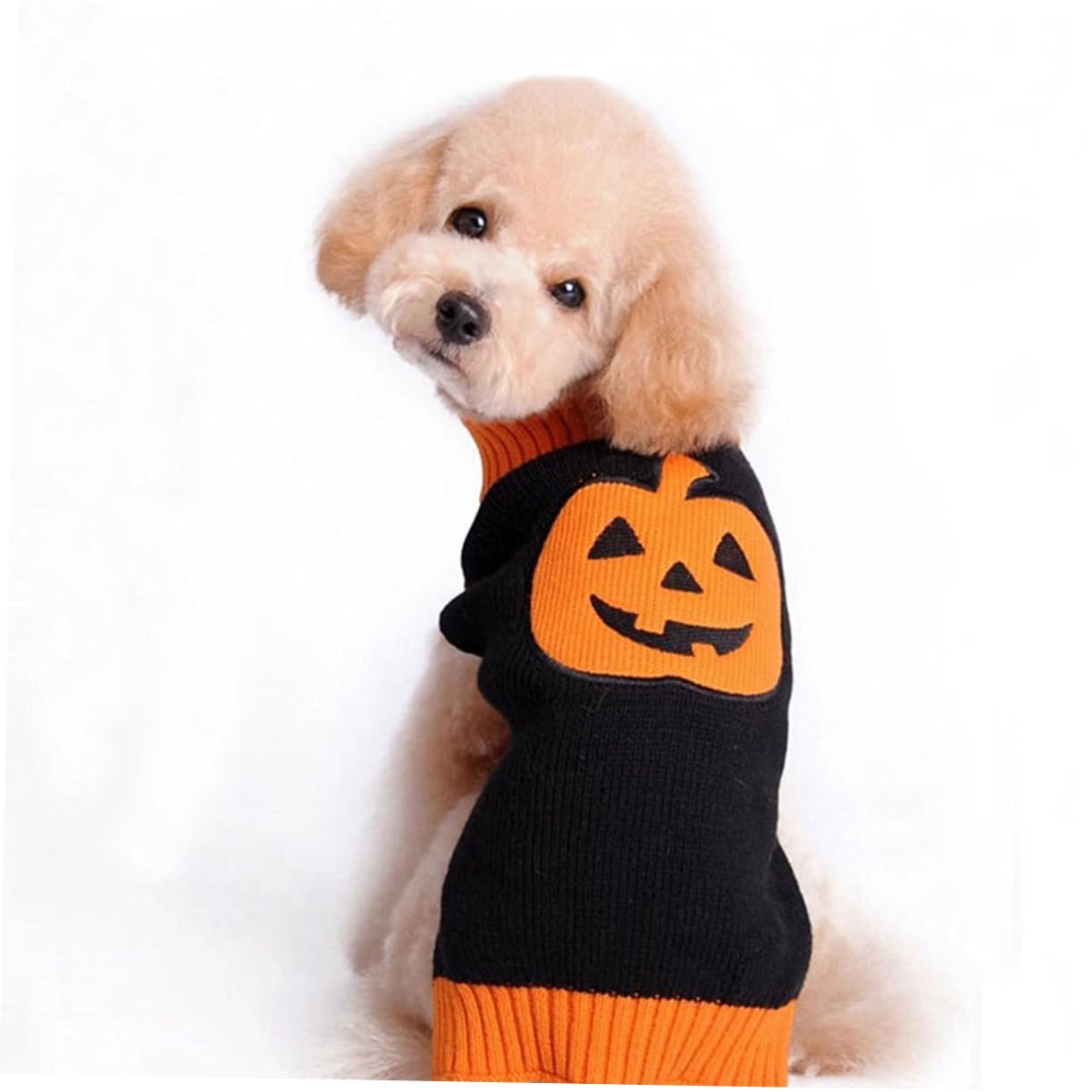 Kisangel 3 Pièces Pull pour Chien Citrouille pour Animaux de Compagnie vêtements d'halloween décor d'halloween déguisements Chandails décoration Pull-Over Robes Marrant décorer