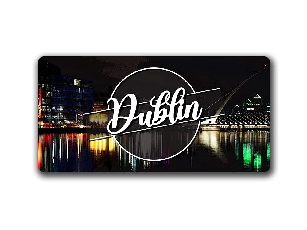 McMug - Dublin Night Landscape - Ireland - Metal Sign, Decorative Sign, 200mm x 100mm
