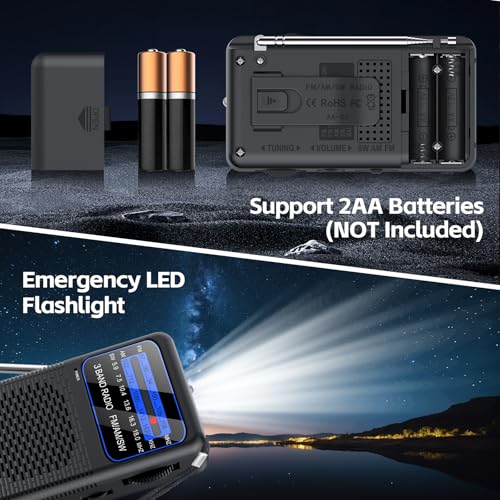 image for Ekevitte AM FM SW 3 Band Pocket Radio, Portable Battery Operated Short