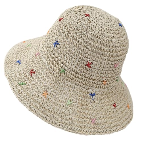 Handmade Weaving Straw Hat for Teens Girl Hand Weaving Beach Hat Holiday Camping Beach Getaways Sun Hat Breathable