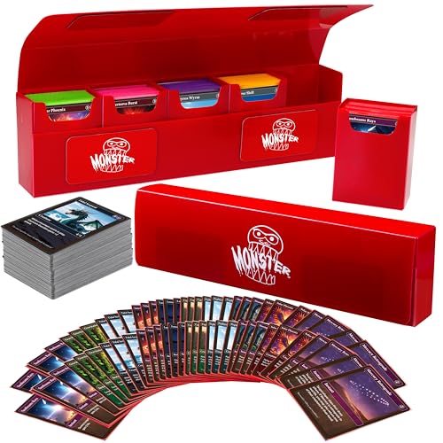The Original Hydra Magnetic XL Deck Box- Carry All Your Decks At Once- Removable Deckbox Compartments, Self-Locking Closure - Hold 375+ Trading Cards- Compatible w Standard & Smaller Size Gaming TCGs