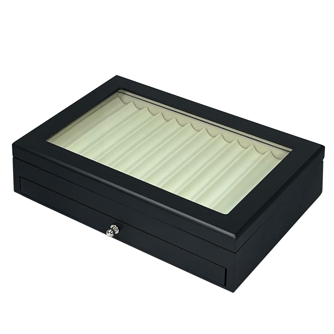 MR Maestro Relojero - Vitrina Colección para 23 Estilográficas | Caja Organizadora de Estantería | Almacenamiento Plumas, Lapiceros | Bolígrafos Bonitos | Caja para Colección Black