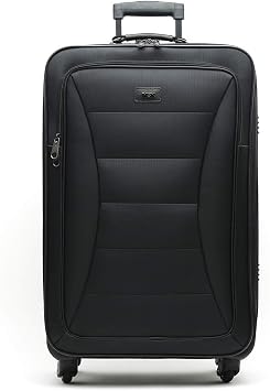 MISAKO Valigia grande elegante LESLIE - Valigia da viaggio nera media -  77x46x26cm - Unisex - Resistente - Design elegante con 4 ruote piroettanti  : Amazon.it: Valigeria