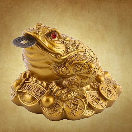 Gold Money Frog, 6.5 x 6 x 5cm, Chinese Feng Shui Toad Wealth Lucky Money Frog Coin Toad for Home Office Decoration Good Lucky Gift(6.5 x 6 x 5cm)