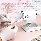 Odkurzacz do paznokci o wysokiej wydajności 12 kPa, profesjonalna polerka do paznokci i odkurzacz w jednym, z wydajnym ssaniem 200 W (różowy)